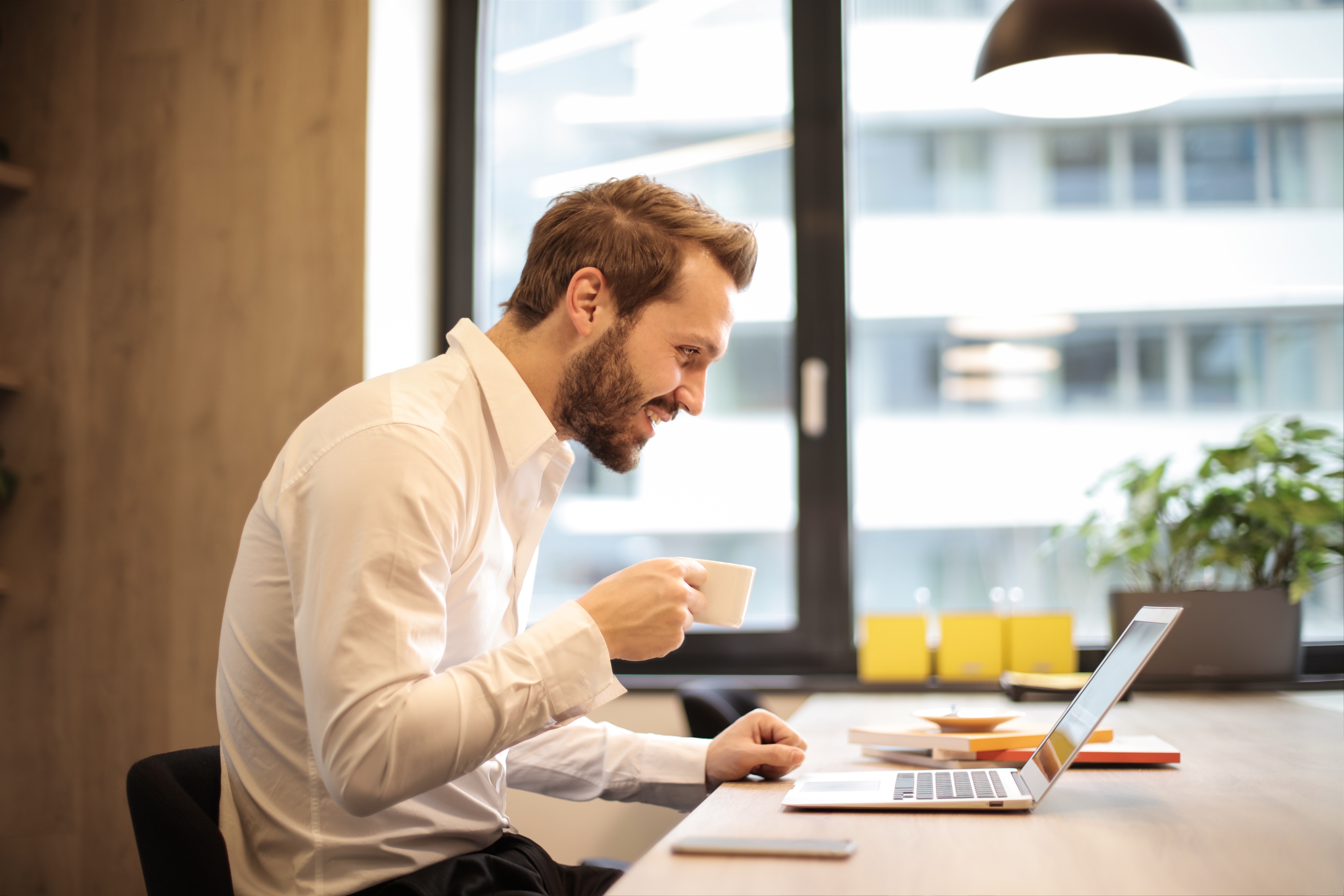 Business Owner Looking at the company's invoice software