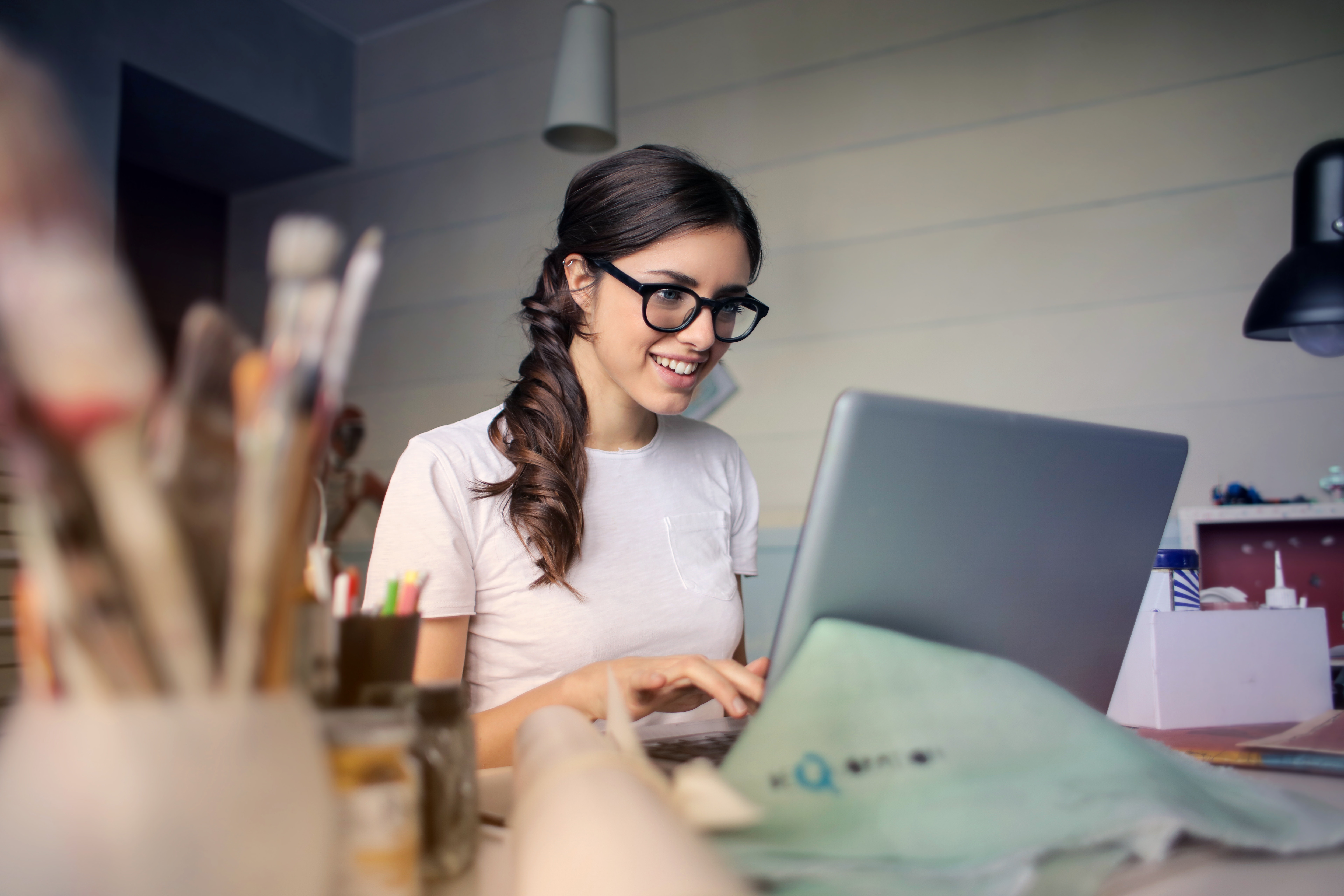 Woman working on starting her new profitable small business