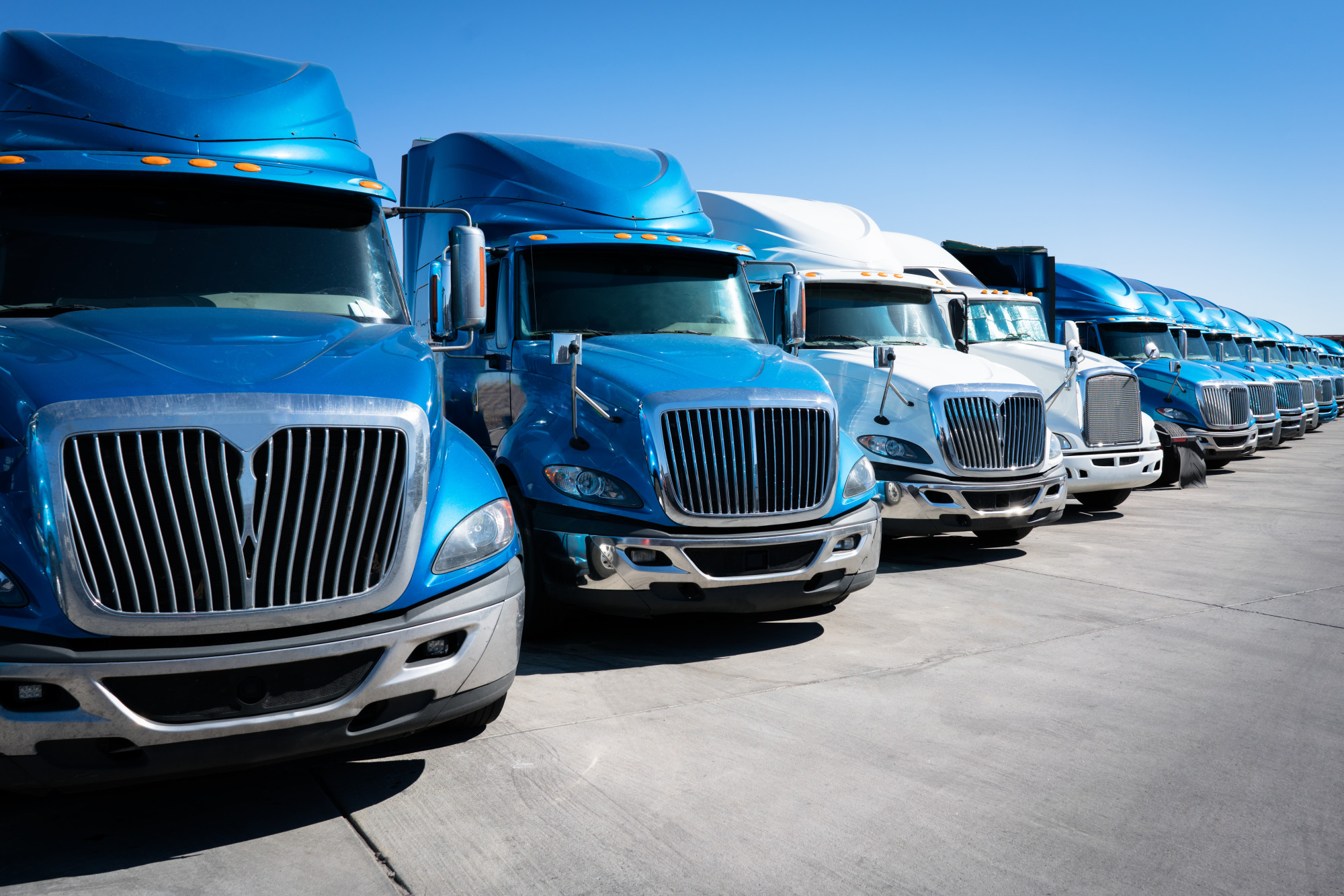 Trucks after the trucking business plan was completed