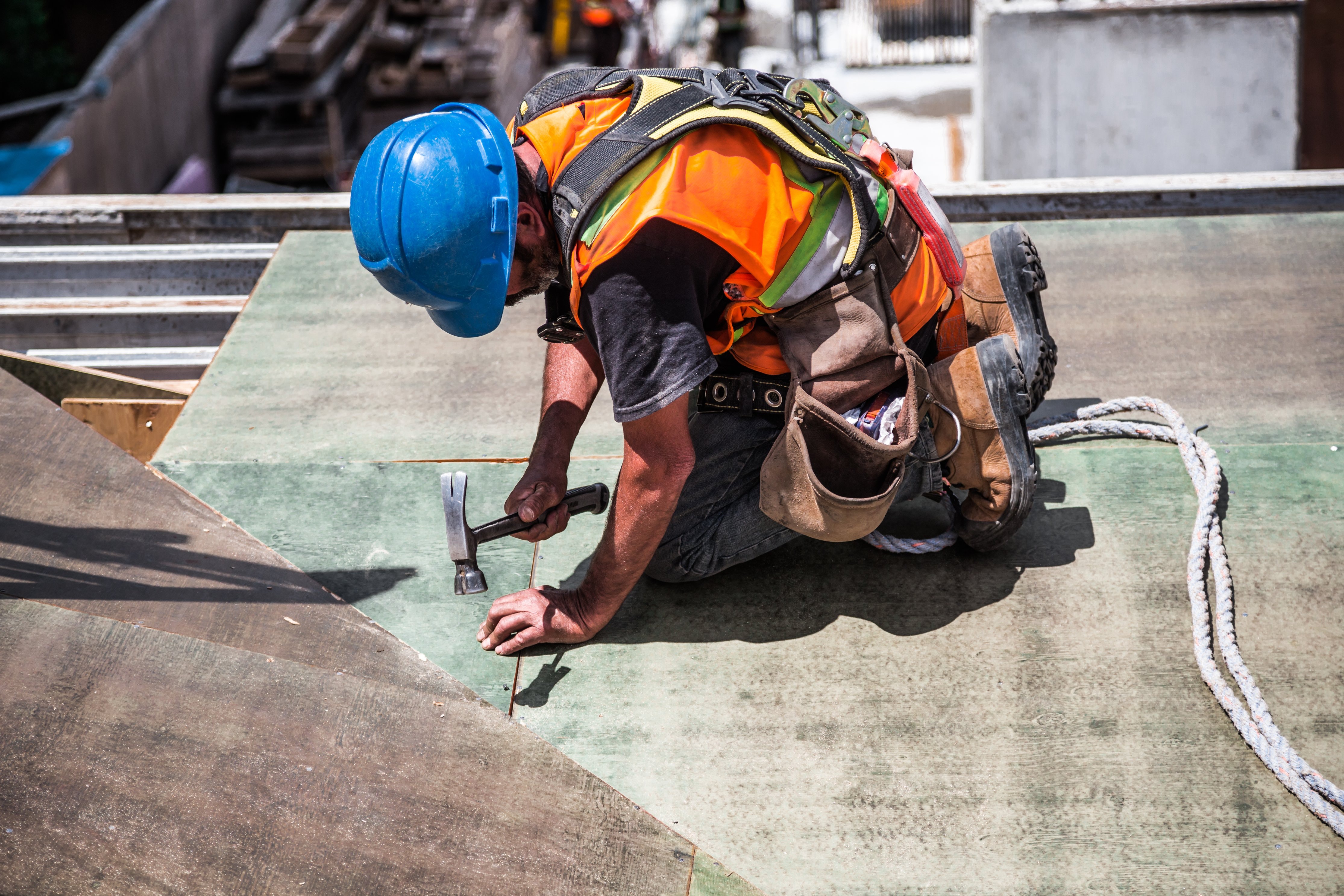 Construction worker on a project funded with an unsecured business line of credit