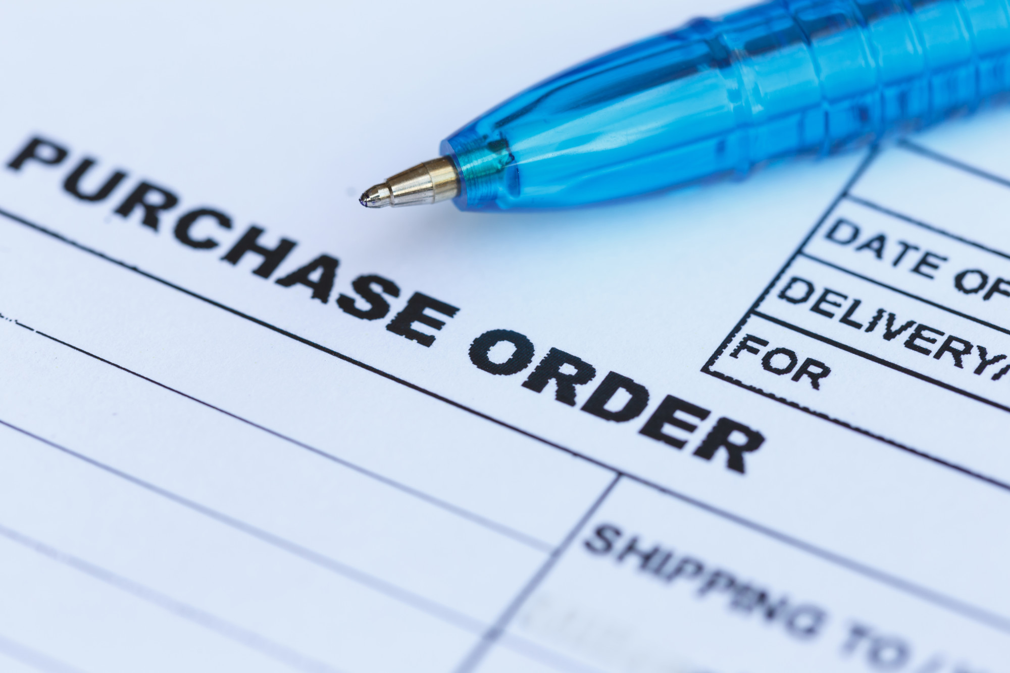 A purchase order financing document