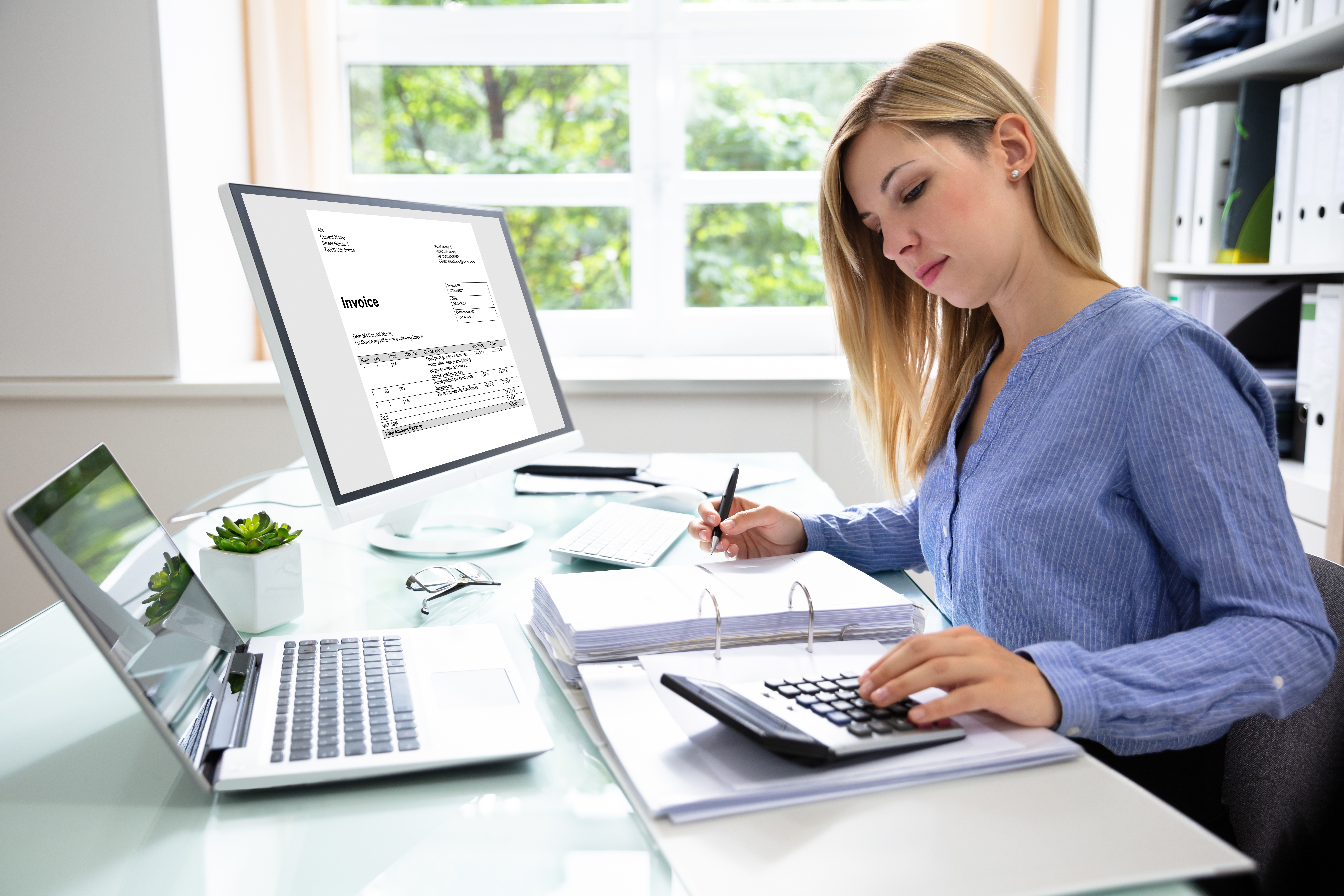 Female Business Owner Crafting a Outstanding Invoice Email